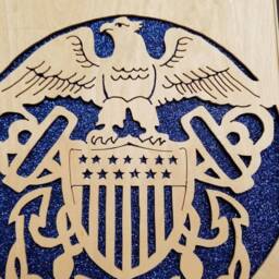 Hand Cut U.s. Navy Woodcut Emblem - Scroll Saw Art - thumbnail 3