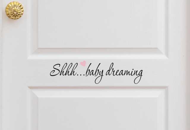 Baby Dreaming Door Decal - Nursery Room Dreaming Baby Decal Door Sticker - image 1