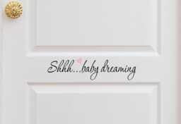 Baby Dreaming Door Decal - Nursery Room Dreaming Baby Decal Door Sticker - thumbnail 1