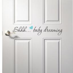 Baby Dreaming Door Decal - Nursery Room Dreaming Baby Decal Door Sticker - thumbnail 2