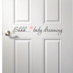 Baby Dreaming Door Decal - Nursery Room Dreaming Baby Decal Door Sticker - thumbnail 3