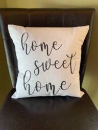 Home Sweet Throw Pillow, Hand-Painted Housewarming Gift - thumbnail 1