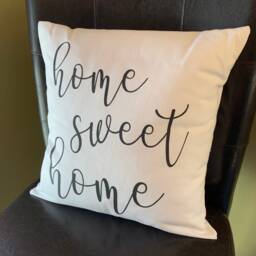 Home Sweet Throw Pillow, Hand-Painted Housewarming Gift - thumbnail 2