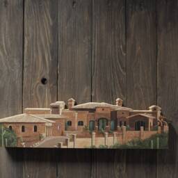 Hand Painted Wooden Miniature House Portrait Custom Architecture Replica - thumbnail 2