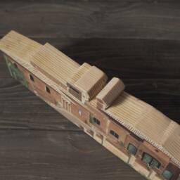 Hand Painted Wooden Miniature House Portrait Custom Architecture Replica - thumbnail 3