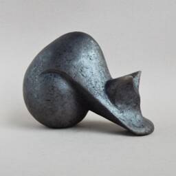 Ceramic Sculpture - Black Cat, Cat Figurine, Collection Of Cats, Gift For Christmas, Clay Sculpture, Art & Collecting, Animals - thumbnail 2