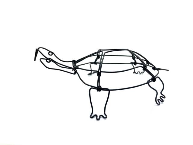 Turtle Wire Sculpture, Handmade Minimal Home Decor - image 1