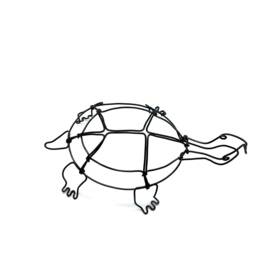 Turtle Wire Sculpture, Handmade Minimal Home Decor - thumbnail 3