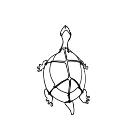 Turtle Wire Sculpture, Handmade Minimal Home Decor - thumbnail 2