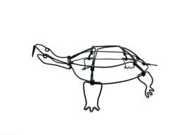 Turtle Wire Sculpture, Handmade Minimal Home Decor