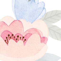 Watercolor Flower Wall Stickers Pastel Blooms, Kids Room Decor - thumbnail 3