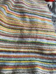 Handmade Striped Wool Rug Ukrainian Woven Throw, Natural Carpet - thumbnail 1