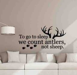 To Go Sleep We Count Antlers Not Sheep Wall Decal Decor Poster Moose Deer Hunter Vinyl Sticker Art 1025 - thumbnail 1