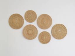 Woven Rattan Wall Decor Round Plate Wicker Seagrass Winnowing Hanging Circle Art Set