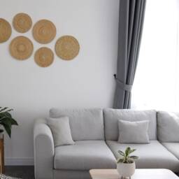 Woven Rattan Wall Decor Round Plate Wicker Seagrass Winnowing Hanging Circle Art Set - thumbnail 2