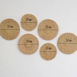 Woven Rattan Wall Decor Round Plate Wicker Seagrass Winnowing Hanging Circle Art Set - thumbnail 4