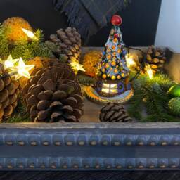 Handmade Ceramic Christmas Tree Candle Holder, Unique Home Decor - thumbnail 3