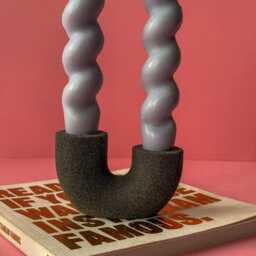 Handmade Stone Textured U Shaped Candlestick Holder Dinner Table Decor - thumbnail 2