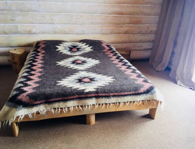 Weighted Wool Blanket Hutsul Organic Throw, Aztec Bedspread - image 1