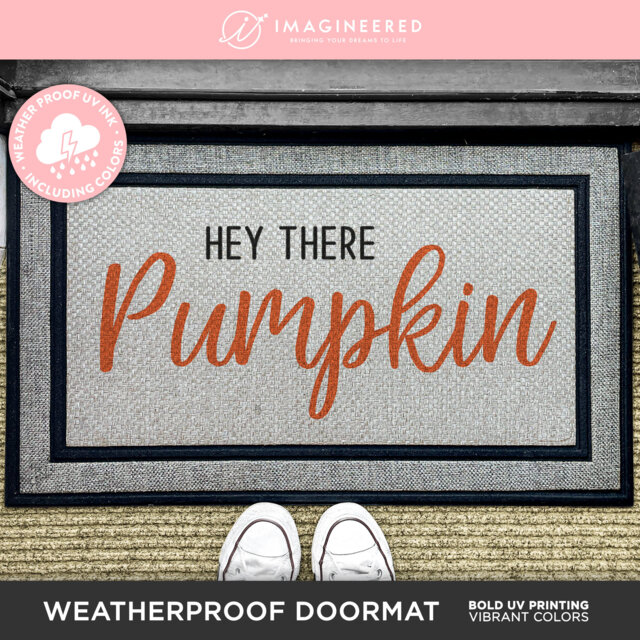 Hey There Pumpkin Fall Doormat - Porch Decor Weatherproof Mat Autumnal Decoration Quote - image 1