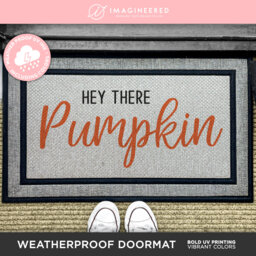 Hey There Pumpkin Fall Doormat - Porch Decor Weatherproof Mat Autumnal Decoration Quote