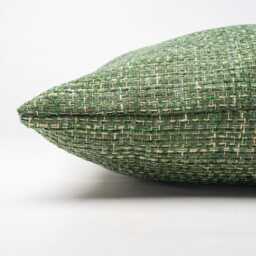 Rustic Basketweave Cushion Cover in Nature-Inspired Moss Green. Textured Woven Design With Contrast Threads. 17x17 - thumbnail 3