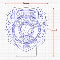 Raccoon City Rpd Badge Led Night Light Laser Engraved From 4mm Acrylic - thumbnail 4