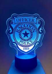 Raccoon City Rpd Badge Led Night Light Laser Engraved From 4mm Acrylic