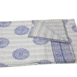 Indian Handmade New Pattern Kantha Blanket Buta Printed Blabket Twin Size 90x60 Perfect Match For Bedroom - thumbnail 3