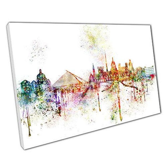 Dublin Cityscape Canvas Vibrant Landmarks Wall Art For Home & Office - Irish Capital Skyline Print - image 1