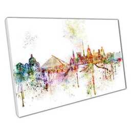 Dublin Cityscape Canvas Vibrant Landmarks Wall Art For Home & Office - Irish Capital Skyline Print - thumbnail 1