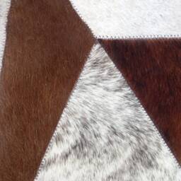 star Cowhide Rug Cow Hide Skin Cowskin Carpet Leather Round Handmade Patchwork Area 40 - thumbnail 3