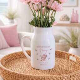 Personalised World's Best Nanny, Small Flower Jug, Mother's Day Vase, Grandma Gifts, Mum Birthday Gift For Nanny Nana Nannie - thumbnail 1