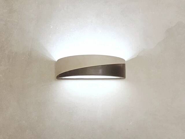 Handmade Ceramic Wall Sconce Mid-Century Modern Black & Grey Light - image 1