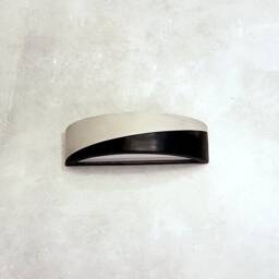 Handmade Ceramic Wall Sconce Mid-Century Modern Black & Grey Light - thumbnail 3