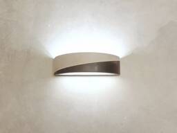 Handmade Ceramic Wall Sconce Mid-Century Modern Black & Grey Light - thumbnail 1