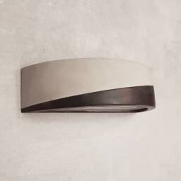 Handmade Ceramic Wall Sconce Mid-Century Modern Black & Grey Light - thumbnail 4