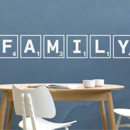 Family Scrabble Wall Art Sticker, Decoration, Tiles Art, Decor, Letters Decor Family - thumbnail 3