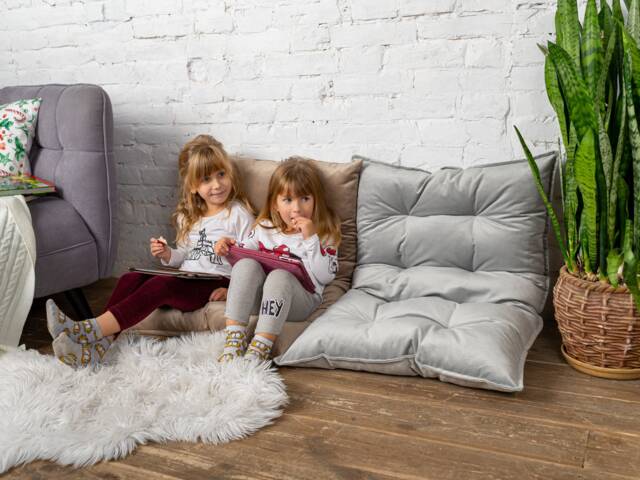 Velvet Floor Cushion For Kids, Pillow, Custom Water Repellent Sofa, Couch, Bench Cushion, French - image 1
