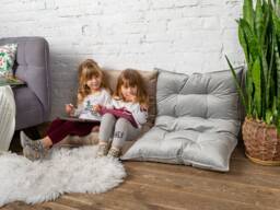 Velvet Floor Cushion For Kids, Pillow, Custom Water Repellent Sofa, Couch, Bench Cushion, French - thumbnail 1