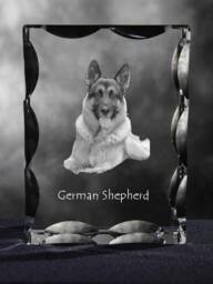 German Shepherd, Cubic Crystal With Dog, Souvenir, Decoration, Limited Edition, Collection - thumbnail 1