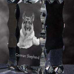 German Shepherd, Cubic Crystal With Dog, Souvenir, Decoration, Limited Edition, Collection - thumbnail 3