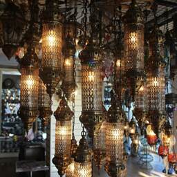 19 Glass Chandelier Lamp, Chandelier Light, Morocco Light, Morocco Lighting, Turkish Light, Morocco Lamp, Morocco Lantern, Turkey Lamp, Turkey Light - thumbnail 2