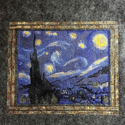 starry Night Embroidered Tapestry - Embroidered Wall Art - thumbnail 2