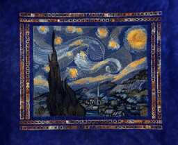 starry Night Embroidered Tapestry - Embroidered Wall Art