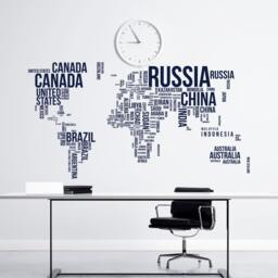 Large World Map Wall Decal Modern Office Decor, Travel Stickers C081 - thumbnail 4