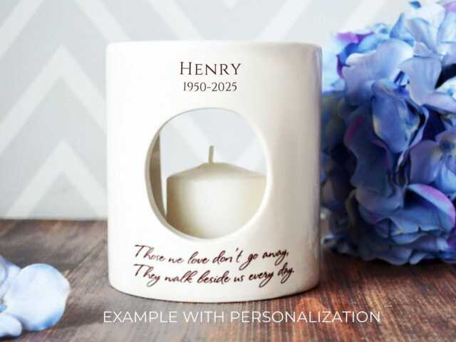 Sympathy Candle, Personalized Diffuser, Votive, Those We Love Don't Go Away, They Walk Beside Us Every Day, Grief Gift, Remembrance - image 1
