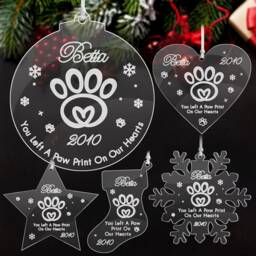Personalised Cat Dog Christmas Tree Ornaments Engraved Xmas Bauble Custom Acrylic Decoration Pets Name Customized - thumbnail 2