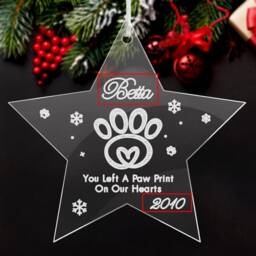 Personalised Cat Dog Christmas Tree Ornaments Engraved Xmas Bauble Custom Acrylic Decoration Pets Name Customized - thumbnail 3