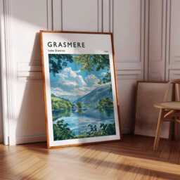 Grasmere Lake District Print Cumbria Travel Poster, UK Wall Art - thumbnail 3